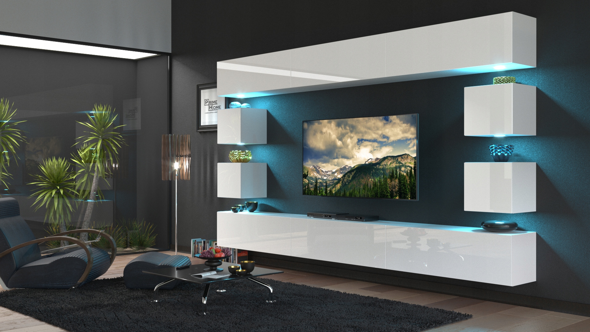 Современная стенка с телевизором
