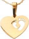 Комплект украшений из золота 333 пробы, цепочка на ножке в форме сердца с подвеской в ​​виде сердца
